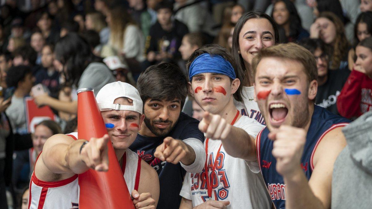 Students cheering in the stands