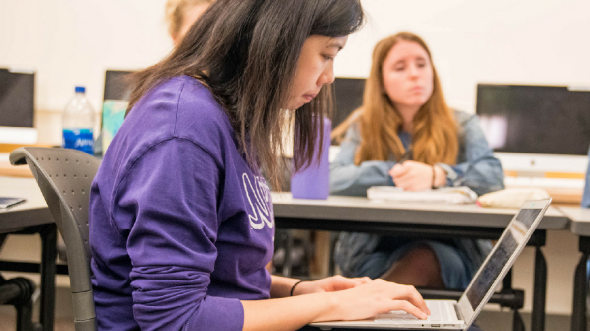 Student on laptop